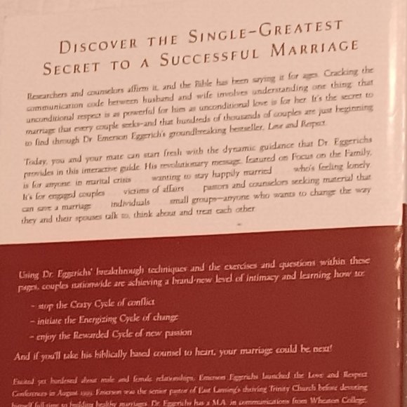 Love & Respect Workbook by Dr. Emerson Eggerichs - Picture 3 of 3